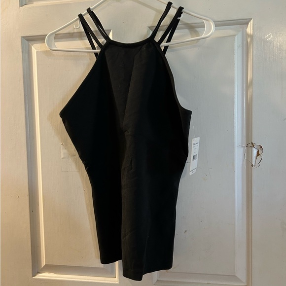Free People Tops - Free People Black Strappy High-Neck Tank